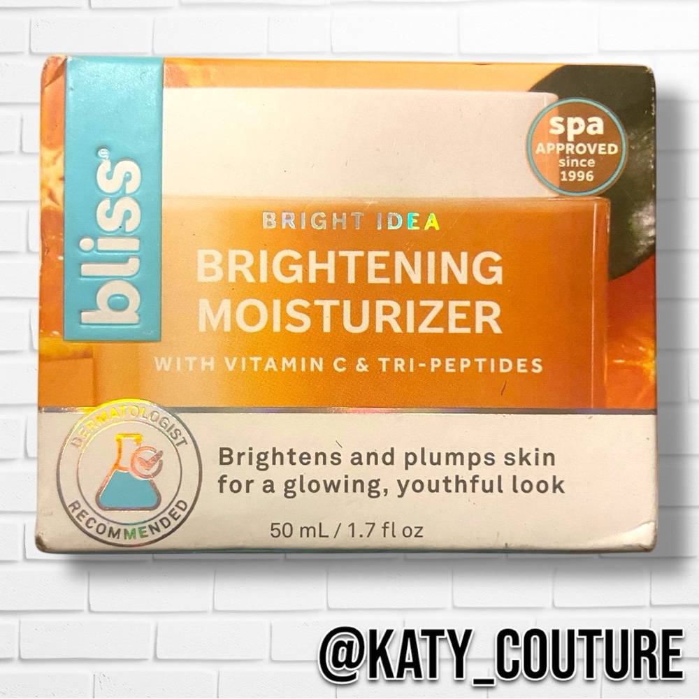 BLISS BRIGHT IDEA BRIGHTENING MOISTURIZER W/ VITAMIN C & TEI-PEPTIDES, NIB.